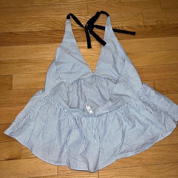 ZARA tie neck peplum top - Picture 2 of 2